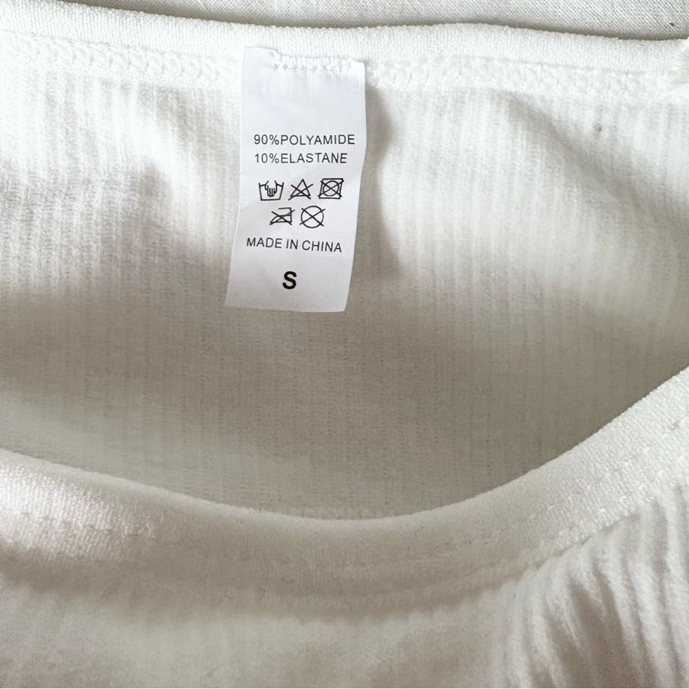 White Ribbed Women's Top - Picture 5 of 5